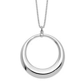 Sterling Silver Rhodium-Rhodium-Plated Polished Circle Necklace